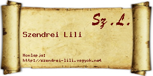 Szendrei Lili névjegykártya