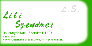 lili szendrei business card